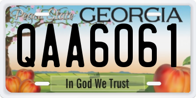 GA license plate QAA6061