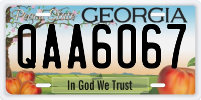 GA license plate QAA6067