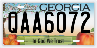 GA license plate QAA6072