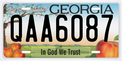 GA license plate QAA6087