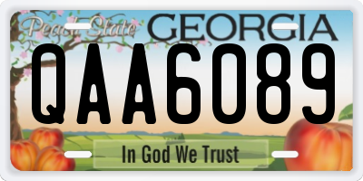 GA license plate QAA6089