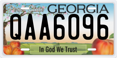 GA license plate QAA6096