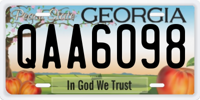GA license plate QAA6098