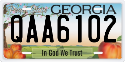 GA license plate QAA6102