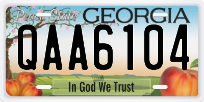 GA license plate QAA6104