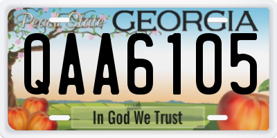 GA license plate QAA6105