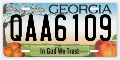 GA license plate QAA6109