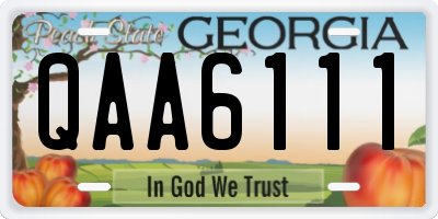 GA license plate QAA6111