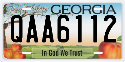 GA license plate QAA6112
