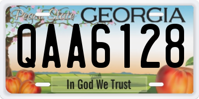 GA license plate QAA6128