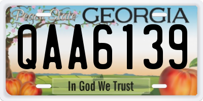 GA license plate QAA6139