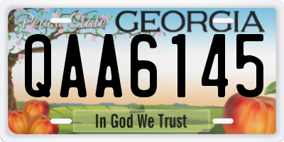 GA license plate QAA6145