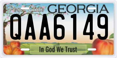 GA license plate QAA6149