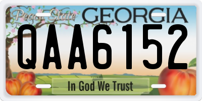 GA license plate QAA6152