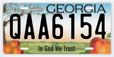 GA license plate QAA6154