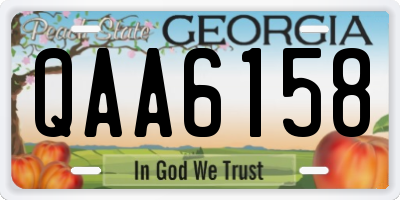 GA license plate QAA6158