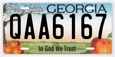 GA license plate QAA6167