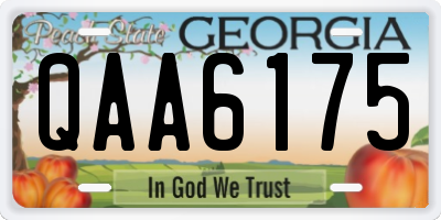 GA license plate QAA6175