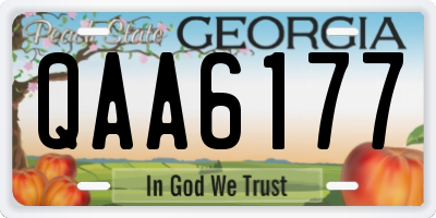 GA license plate QAA6177