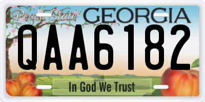 GA license plate QAA6182