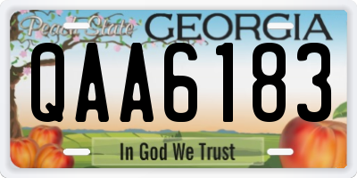 GA license plate QAA6183