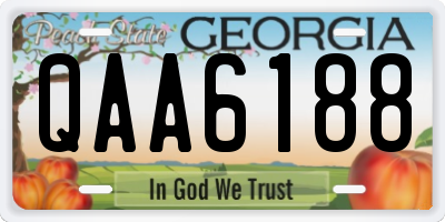 GA license plate QAA6188