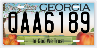 GA license plate QAA6189