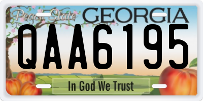 GA license plate QAA6195