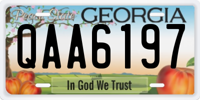 GA license plate QAA6197