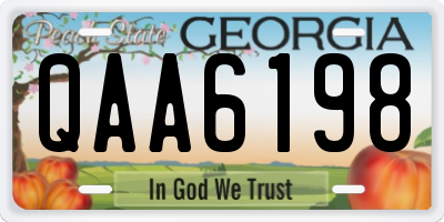 GA license plate QAA6198