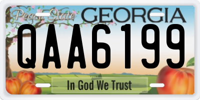 GA license plate QAA6199