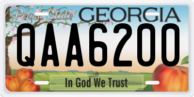 GA license plate QAA6200