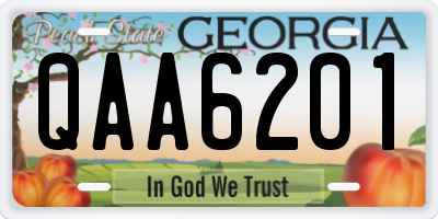 GA license plate QAA6201