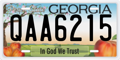 GA license plate QAA6215
