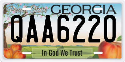 GA license plate QAA6220