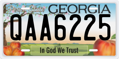 GA license plate QAA6225