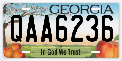 GA license plate QAA6236