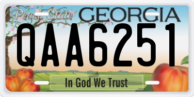 GA license plate QAA6251