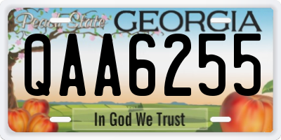GA license plate QAA6255