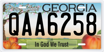 GA license plate QAA6258