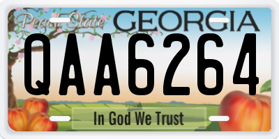GA license plate QAA6264