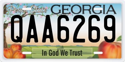 GA license plate QAA6269