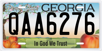 GA license plate QAA6276