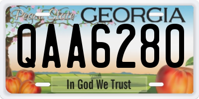 GA license plate QAA6280