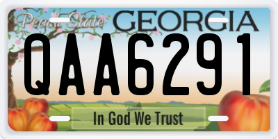 GA license plate QAA6291