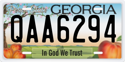 GA license plate QAA6294