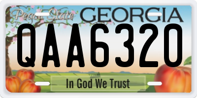 GA license plate QAA6320