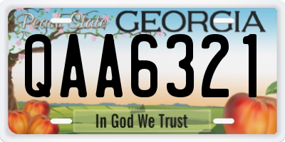 GA license plate QAA6321