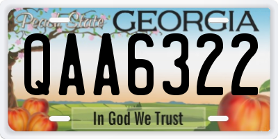 GA license plate QAA6322