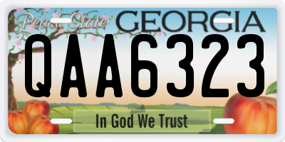 GA license plate QAA6323